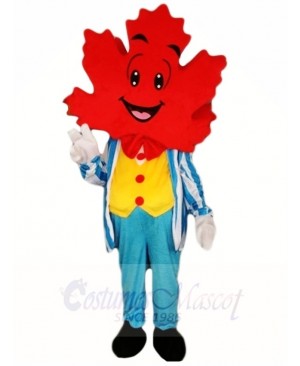 Blue Suit Maple Leaf Mascot Costumes Plant 