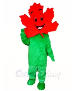 Green Body Maple Leaf Mascot Costumes Plant 