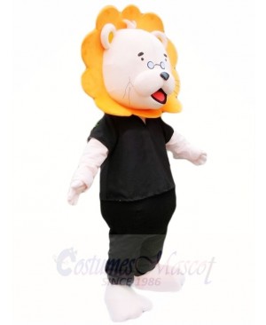 Orange Mane Black Shirt Lion Mascot Costumes Animal 