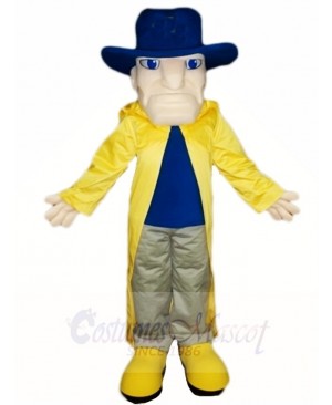 Cavalier in Yellow Dust Coat Mascot Costumes People