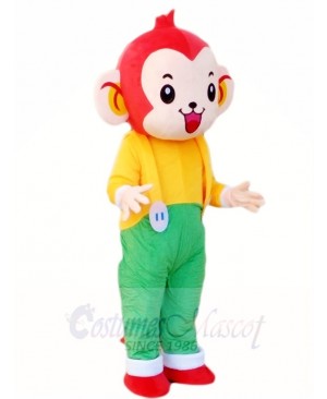Monkey in Green Overalls Mascot Costumes Animal
