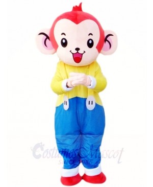 Monkey in Blue Overalls Mascot Costumes Animal 