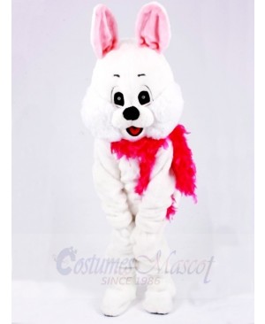 White Easter Bunny Rabbit with Red Scarf Animal 