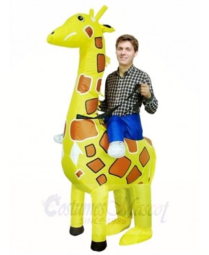 Giraffe Carry me on Christmas Inflatable Halloween Xmas Costumes for Adults