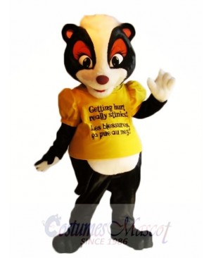 Yellow Shirt Stella the Safety Skunk Mascot Costumes Animal