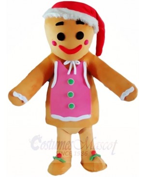 Cute Gingerbread Girl Mascot Costumes Xmas Christmas 