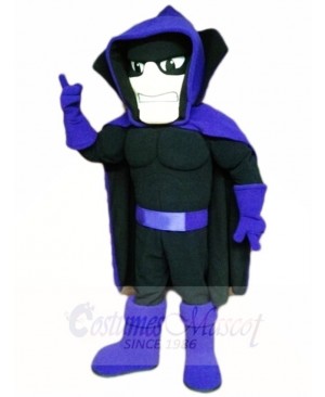 Black Phantom Ghost Specter with Purple Cape Mascot Costumes