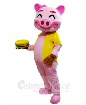 Pink Happy Pig Mascot Costumes Animal