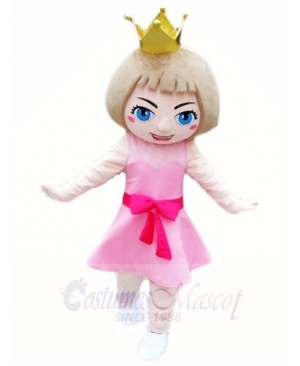 Pink Dress Princess Mascot Costumes Cartoon