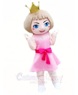 Pink Dress Princess Mascot Costumes Cartoon