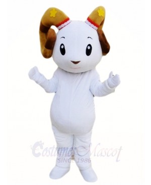 White Sheep Ram Mascot Costumes Animal 