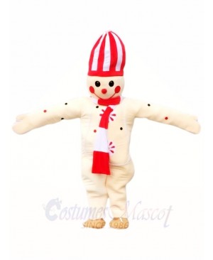 Snowman Mascot Costumes with White and Red Hat Christmas Xmas