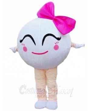 Golf Ball with Bowknot Mascot Costumes Sport