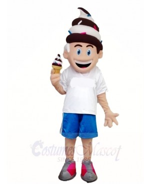  Chocalate and Vanilla Ice Cream Boy Mascot Costumes People