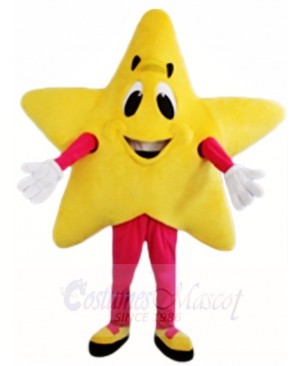 Yellow Twinkle Star Mascot Costumes Christmas Xmas