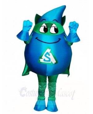 Blue Storm with Green Cloak Mascot Costumes