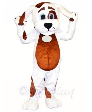 White Dog Mascot Costumes with Brown Belly Animal