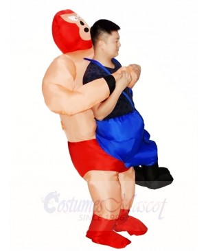 Wrestler Wrestling Inflatable Halloween Blow Up Costumes for Adults