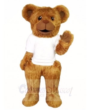 Hairy Bear in White Shirt Mascot Costumes Animal