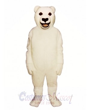 Cute Snarling Polar Bear Mascot Costume