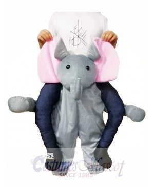 Piggyback Elephant Carry Me Ride Grey Elephant Mascot Costume