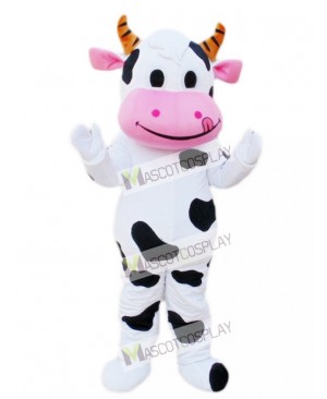 Pink Mouth Cow Mascot Costume
