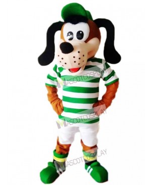 Cute Dog in Striped Shirt Mascot Costume