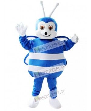 Lovely Blue and White Bee Mascot Costume