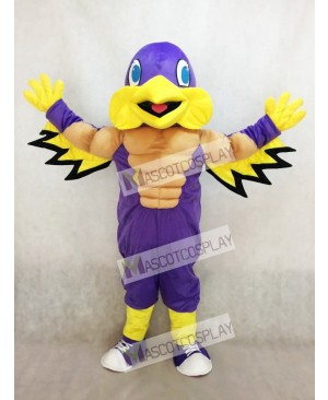 Mighty Golden Eagle Purple and Yellow Mascot Costume