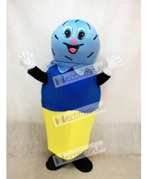 Double Blue Scoop on a Cake Cone Mascot Costume Ice Cream