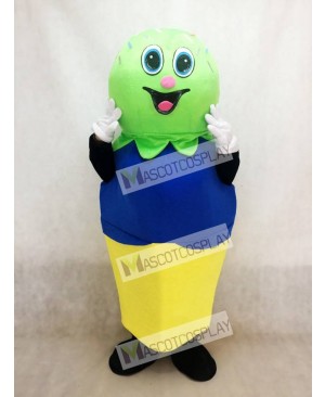 Double Scoop (Green and Blue) on a Cake Cone Mascot Costume Ice Cream