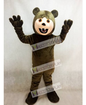 Adult Dark Brown Grizzly Bear Mascot Costume Animal