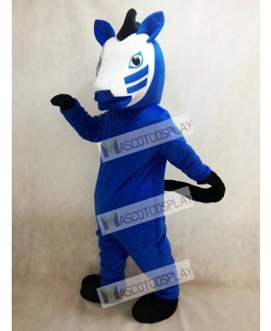Adult Royal Blue Trojan Horse Mascot Costume Animal