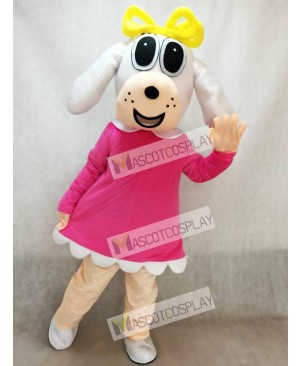 Female Dog In Fuchsia Dress Mascot Costume Animal