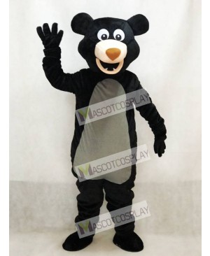 Long-haired Black Bear Mascot Adult Costume Animal
