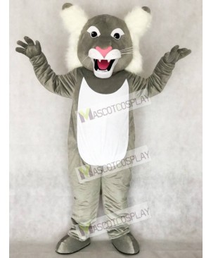 Cute Grey Wildcat Wild Cat Mascot Costume