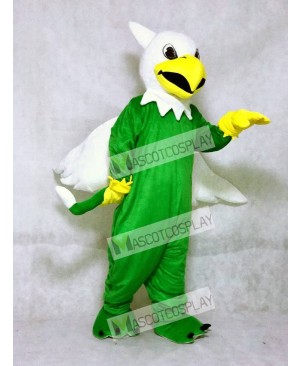 Green Griffin Mascot Costume with White Wings