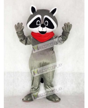 Raccoon with Red Neckerchief Mascot Costume