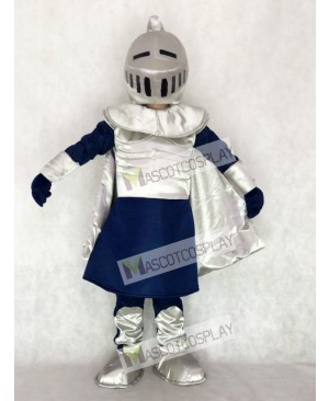 Silver Knight with Helmet Mascot Costume