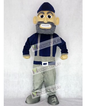 Navy Blue and Gray Mariner Mascot Character Costume