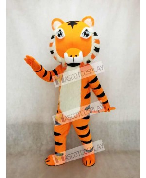 Cute Yellow India Tiger Mascot Costume