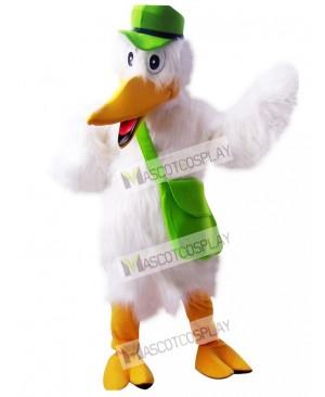 Cute Stork White Bird Mascot Costume