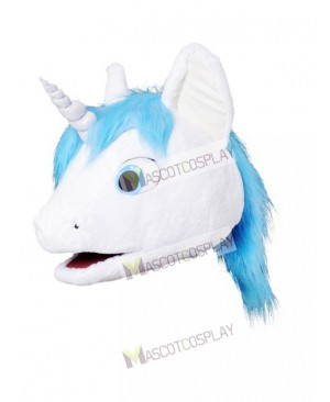 Unicorn With Blue Mane Mascot HEAD ONLY