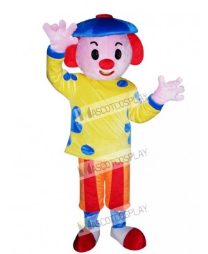 Blue Hat Boy Mascot Costume