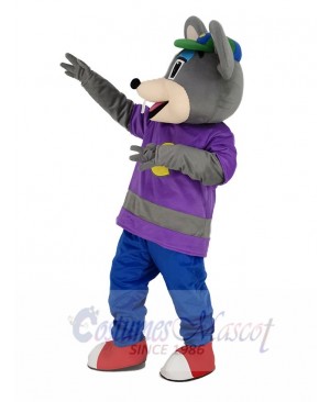 Cute Chuck E. Cheese Mouse with Green Hat Mascot Costume