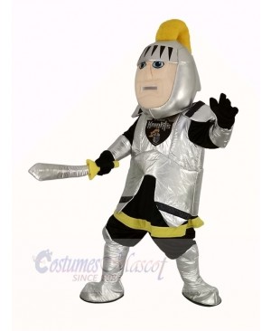 Silver Knight Mascot Costume Adult