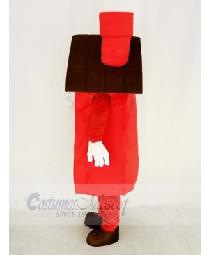 Red Housing House Mascot Costume Cartoon