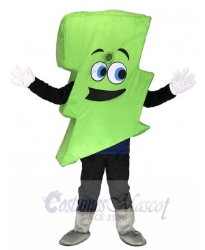 Neon Green Lightning Bolt Mr. Electric Lightning Bolt Mascot Costumes