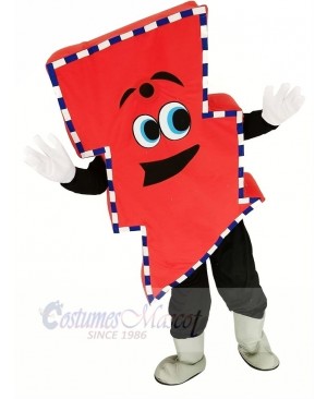 Mr. Electric Red Lightning Bolt with Thick Stripes Mascot Costume