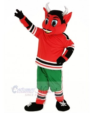 New Jersey Red Devil with Green Trousers Mascot Costume